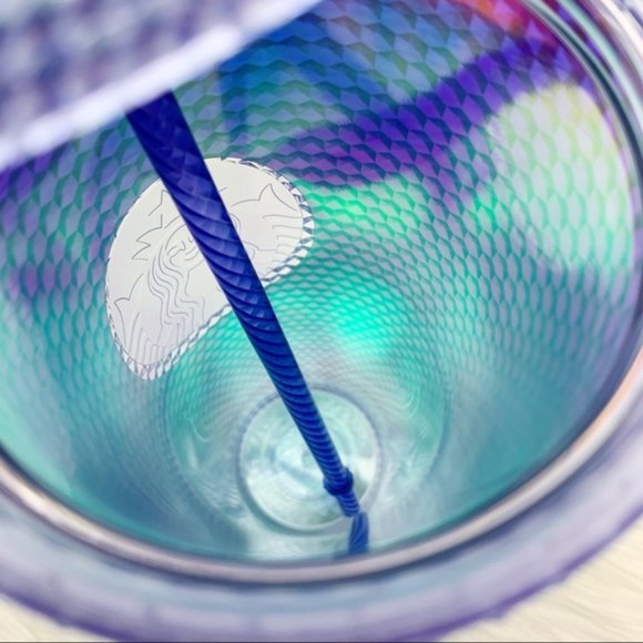 Starbucks Summer 2021 Blue Ombre Mermaid Studded Bling Venti 24oz Tumbler NEW - Picture 5 of 5